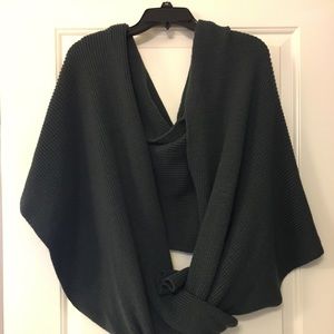 Sweater wrap with sleeves